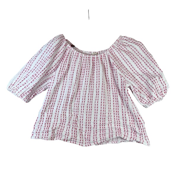 Universal Threads Red Striped Off-Shoulder Blouse - Picture 1 of 8